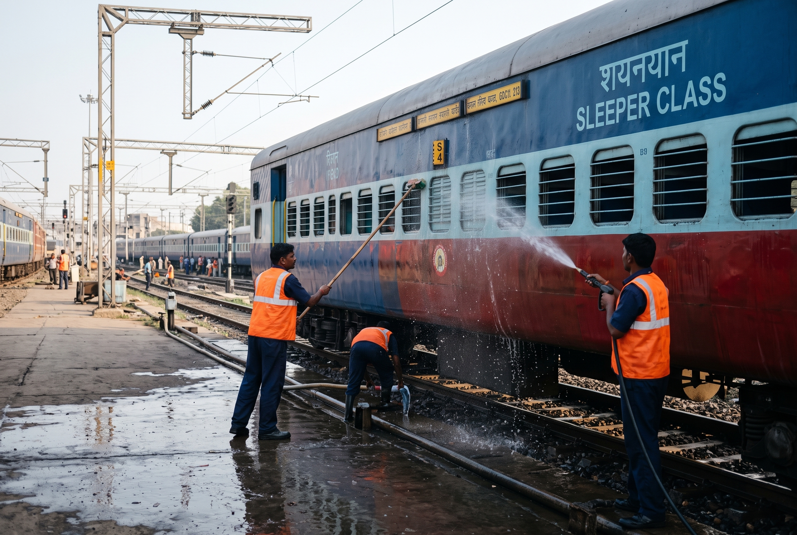 BRTEPL Railway engineering technician with safety helmet and clipboard inspecting equipment